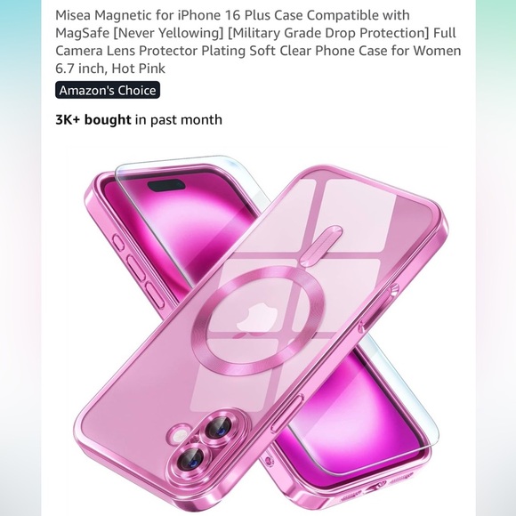 Apple Other - Apple Pink Transparent iPhone 16 Plus Case